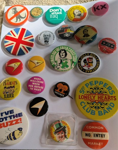 122 vintage button pins - button,