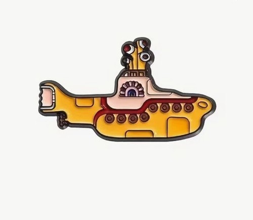 Yellow submarine enamel pin - submarine,